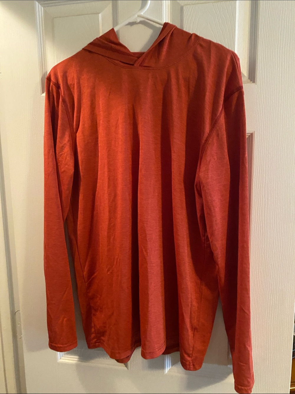 Men's Long-Sleeve Hoodie - Rust Red